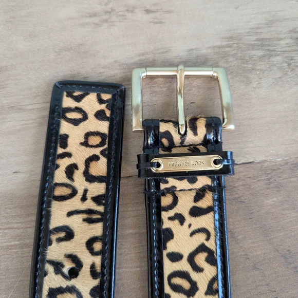 MICHAEL Michael Kors Leopard Print Belt - Picture 5 of 11